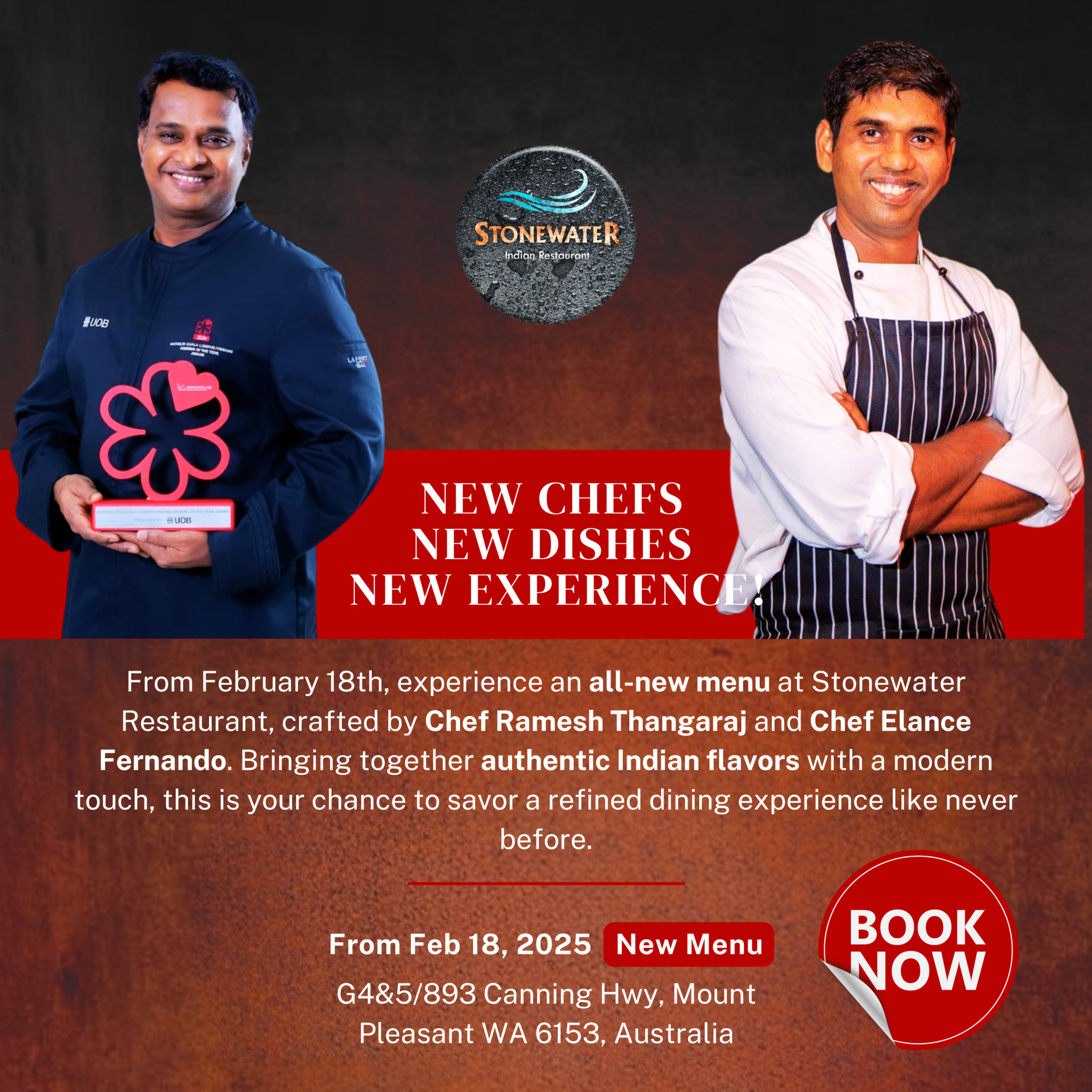 New Menu starts from 18th Feb in the best indian restaurant in perth